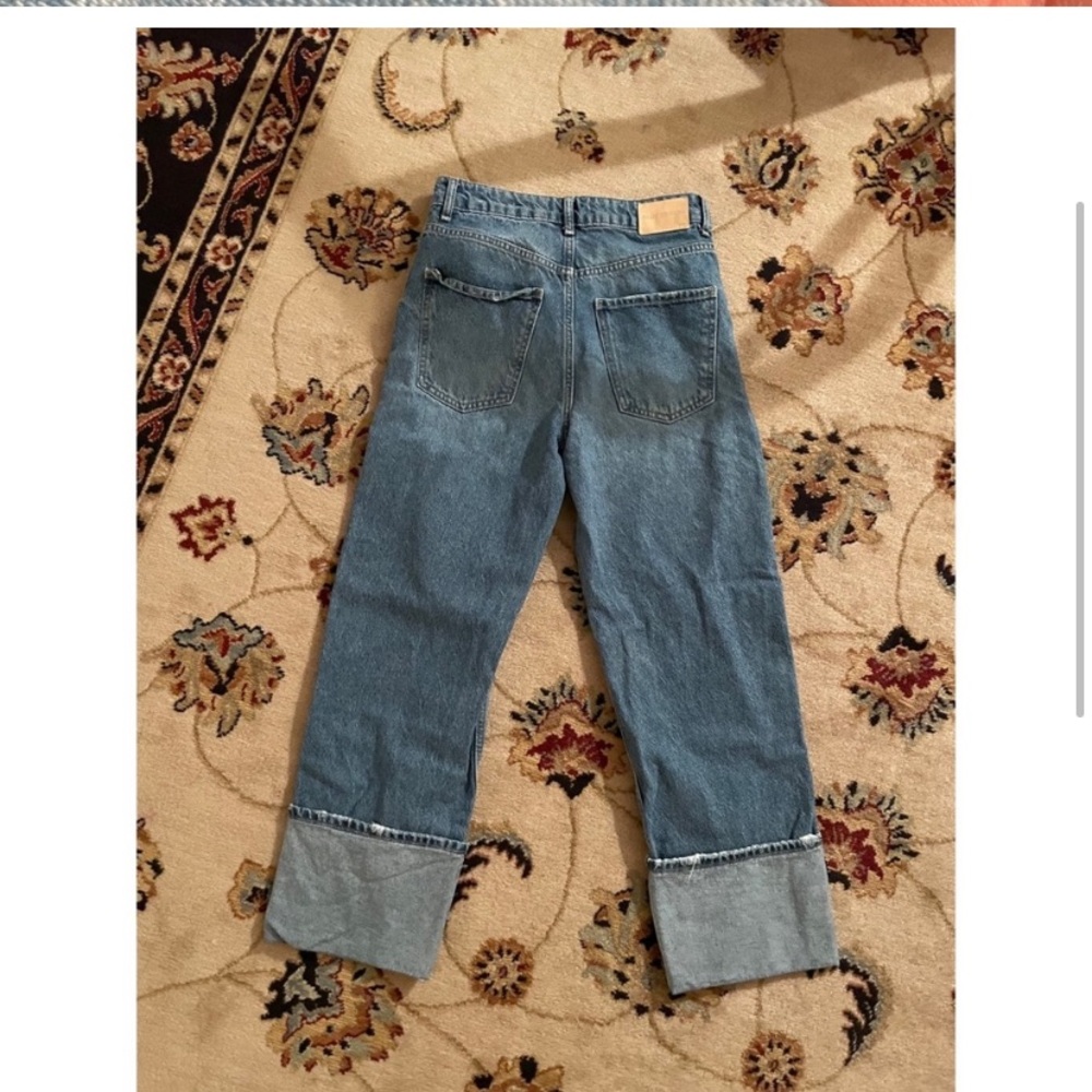 High Rise Blue Cuffed Women's Jeans - Picture 4 of 5